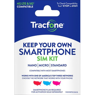 TracFone - Gardez votre propre kit de carte SIM de téléphone (promo disponible)