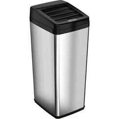 iTouchless - 14 Gallonen Gleitdeckel Sensor Mülleimer mit absorbierter Geruchsteuerung, Edelstahl-automatischer Küchenbehälter - Edelstahl