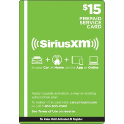 $ 15 Prepaid-Service-Karte für SiriusXM Internet Radio - Multicolor