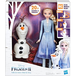 Hasbro - Disney Frozen II Talk And Glow Olaf et Elsa Dolls