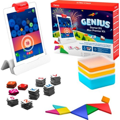 Osmo - Kit de démarreur Genius pour iPad - 6-10 ans - Math, orthographe, créativité et plus - Toy STEM (Base iPad Osmo incluse) - Blanc