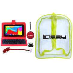 Linsay - 7 "Tablet, Ledertasche, Tastatur, Stift und Tablet -Pophalter -Bundle - 32 GB - Rot