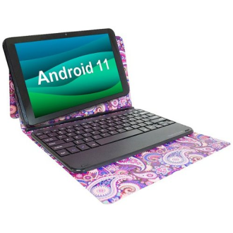 Visual Land Prestige Elite 10QH 10.1 "Tablette HD 64 Go Mémoire de 2 Go avec un boîtier de clavier d'amarrage détachable - Paisley