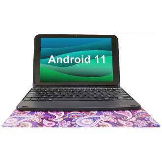 Visual Land Prestige Elite 10qh 10.1 "HD -Tablet 64 GB Speicher 2 GB Speicher mit abnehmbarem Docking -Tastaturgehäuse - Paisley