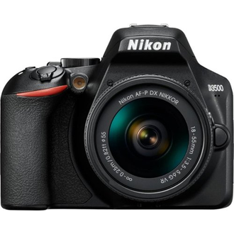 Nikon - D3500 DSLR Videokamera mit AF-P DX Nikkor 18-55mm F / 3.5-5,6 g VR-Objektiv - Schwarz