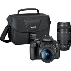 Canon - EOS Rebell T7 DSLR-Video-Zwei-Linsenkit mit EF-S 18-55mm und EF 75-300mm-Objektive