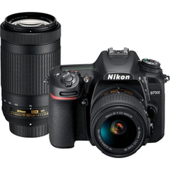 Nikon - D7500 DSLR 4k-Video-Video-Zwei-Objektiv-Kit mit 18-55 mm und 70-300mm Linsen - Schwarz