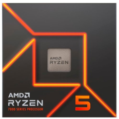 AMD - Ryzen 5 7600 6-Core - 12 traces de 4,0 GHz (5,2 GHz max boost) Socket AM5 Processeur de bureau déverrouillé - Silver